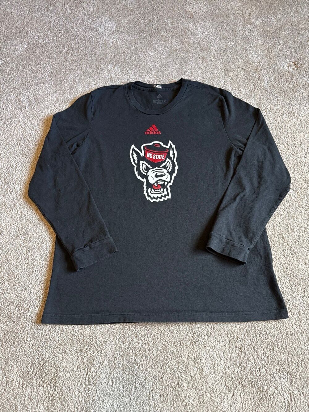 TEAM ISSUED NC State Wolfpack Adidas Men’s Long Sleeve Tee Size XL